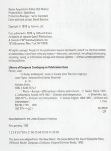 To Boulez and Beyond: Music in Europe Since The Rite of Spring