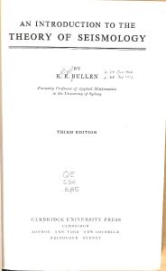 An Introduction to the Theory of Seismology