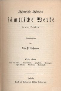 Heinrich Heine's Sämtliche Werke in vier Bänden