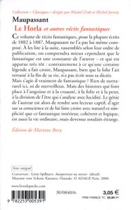 Le Horla Et Autres Récits Fantastiques