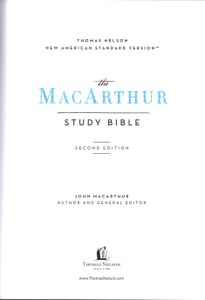 The MacArthur Study Bible: New American Standard Bible, Second Edition