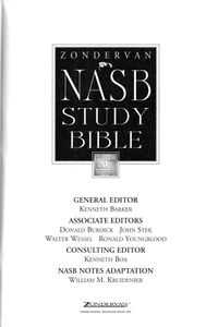 The Zondervan NASB Study Bible