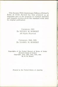 Robert's Rules Of Order Revised (Seventy-Fifth Anniversary Edition)