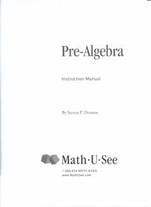 Pre-Algebra (Instruction Manual)