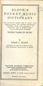 Elson's Pocket Music Dictionary