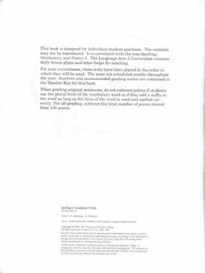 Spelling & Vocabulary 5 (5 Test Key)