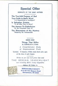 The Lord's Supper (Its Distinction From Baptism And Its Place In God's Program For This Age)