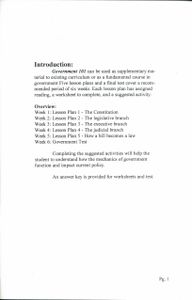 Teacher Guide & Answer Key To: Government 101