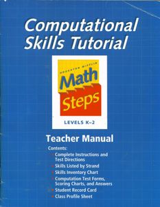 Computational Skills Tutorial - Houghton Mifflin Math Steps Levels K-2 - Teacher Manual