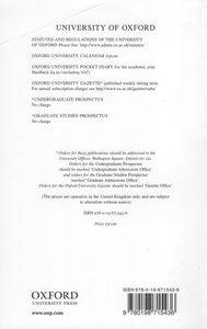 University Of Oxford Examination Regulations 2014 (For The Academic Year 2014-2015)