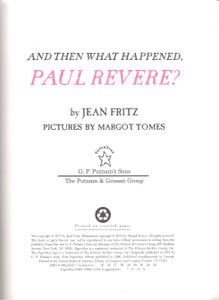 And Then What Happened, Paul Revere?