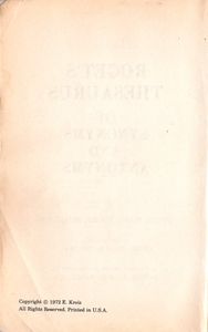 Roget's Thesaurus Of Synonyms & Antonyms