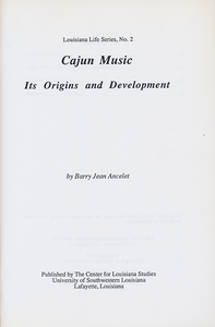 Cajun Music: Its Origins and Development