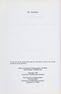 Cajun Music: Its Origins and Development