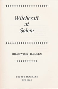 Witchcraft at Salem
