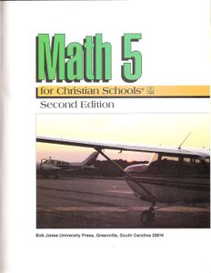 Math 5 For Christian Schools (Second Edition)