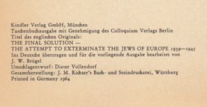 Die Endlösung - Ausrottung der Juden Europas 1939-1945