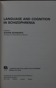 Language and Cognition in Schizophrenia