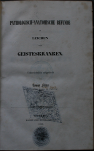 Pathologisch-anatomische Befunde in Leichen von Geisteskranken übersichtlich mitgetheilt