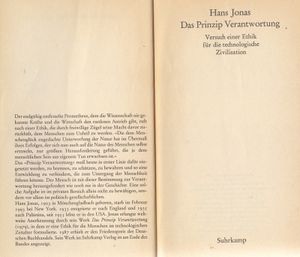 Das Prinzip Verantwortung - Versuch Einer Ethik für die technologische Zivilisation
