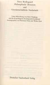 Philosophische Brosamen und Unwissenschaftliche Nachschrift