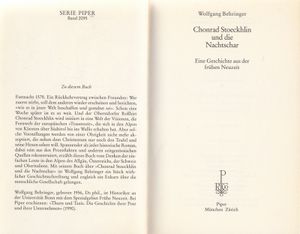 Chonrad Stoeckhlin und die Nachtschar - Eine Geschichte aus der frühen Neuzeit