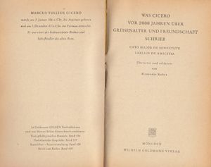 Was Cicero vor 2000 Jahren über Greisenalter und Freundschaft schrieb