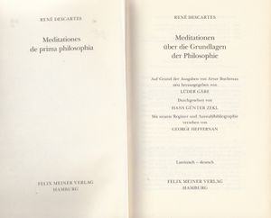 Meditationes de prima philosophia - Meditationen über die Grundlagen der Pholosophie