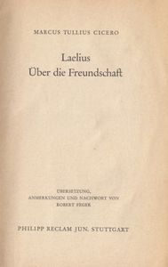 Laelius - Über die Freundschaft