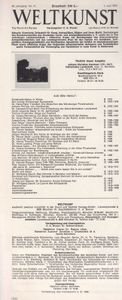 Weltkunst 49. Jahrgang - Nummer 11 / 01. Juni 1979