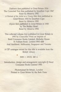 Dubliners / A portrait of the artist as a young man / Ulysses
