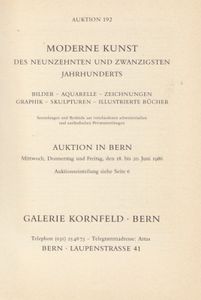 Galerie Kornfeld - Auktion 192 - Moderne Kunst des 19. und 20. Jahrhunderts