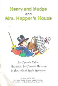 Henry And Mudge And Mrs. Hopper's House