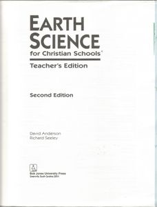 Earth Science For Christian Schools (Second Edition) (Teacher's Edition)