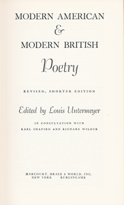 Modern American & Modern British Poetry