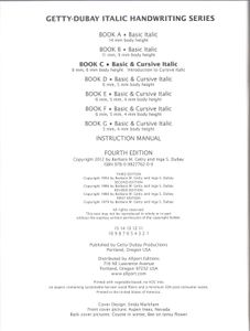 Book C (Basic & Cursive Italic) (Getty-Dubay Italic Handwriting Series) (Fourth Edition)