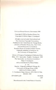 The Apocrypha (An American Translation)