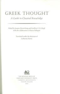 Greek Thought: A Guide to Classical Knowledge