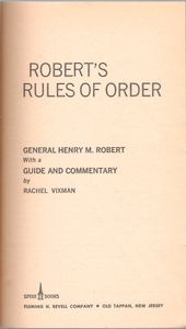 Robert's Rules of Order