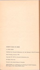 Robert's Rules of Order