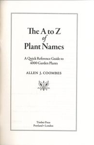 The A To Z Of Plant Names