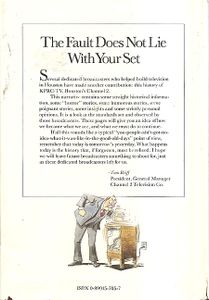 The Fault Does Not Lie With Your Set: The First Forty Years Of Houston Television