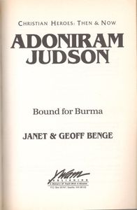 Adoniram Judson (Bound for Burma)