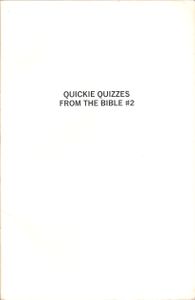 Quickie Quizzes From The Bible #2