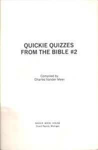 Quickie Quizzes From The Bible #2