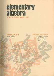 Elementary Algebra: Structure and Use