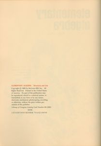 Elementary Algebra: Structure and Use