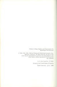 Modern College Algebra and Trigonometry