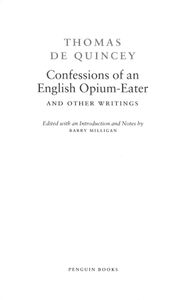 Confessions of an English Opium-Eater and Other Writings