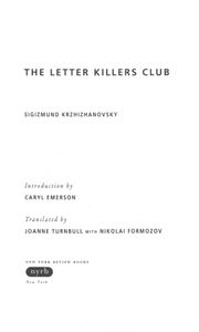 The Letter Killers Club